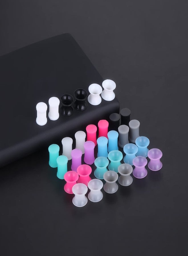 Juway Jusway Silicone Ear Plugs and Tunnels for Ear Gauge Piercings - Size 0 Gauges (32PCS) - Image 3
